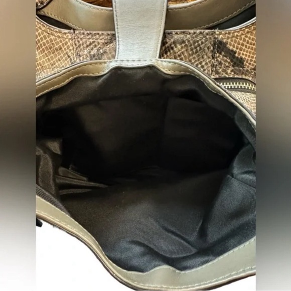 COACH LYNN LEATHER HOBO SOHO EMBOSSED PYTHON 🐍🐍 Tan/Black F17419 - Picture 10 of 13